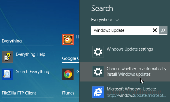 Αναζήτηση στις ενημερώσεις των Windows