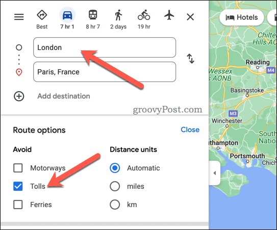 Αποφύγετε τα διόδια στους Χάρτες Google