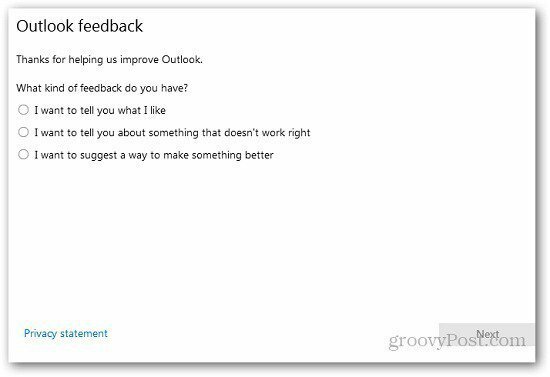 Ανατροφοδότηση του Outlook 8