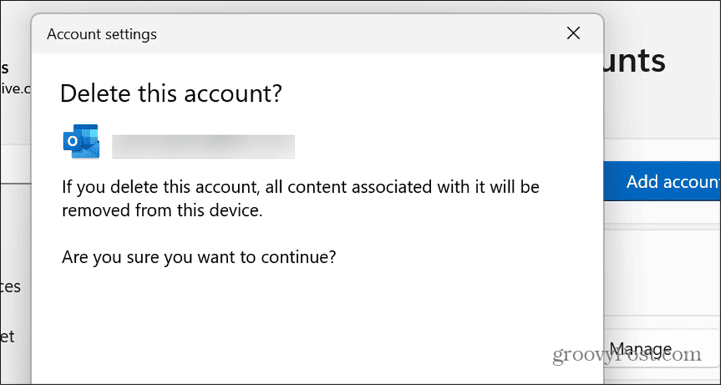 Πώς να διαγράψετε αποθηκευμένους λογαριασμούς email στα Windows 11