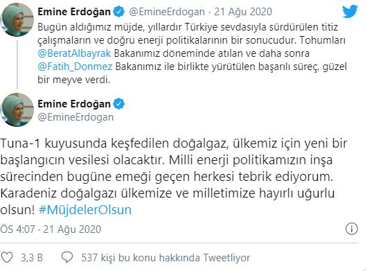 Η Emine Erdogan μοιράζεται