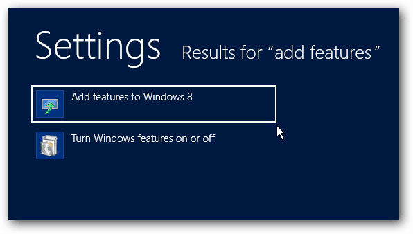 Προσθήκη λειτουργιών στα Windows 8