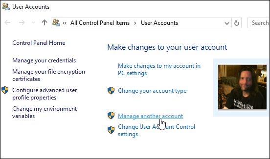 2 Διαχείριση άλλου λογαριασμού Windows 10