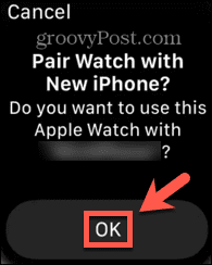 apple watch επιβεβαιώνει τη σύζευξη