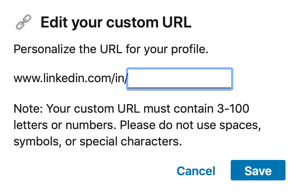 Επεξεργαστείτε τη διεύθυνση URL του LinkedIn, βήμα 2.