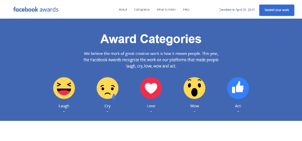 Το Facebook δέχεται τώρα υποβολές για τα Βραβεία Facebook 2017, τα οποία τιμούν τις καλύτερες καμπάνιες στο Facebook και το Instagram.