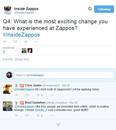 zappos #insidezappos συνομιλία tweet