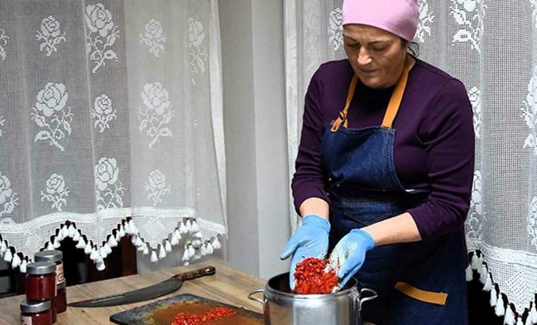 Γυναίκες από το Bilecik έφτιαξαν μαρμελάδα από την καταχωρημένη καυτερή πιπεριά του Çukurören: Η πιο γλυκιά μορφή πόνου!