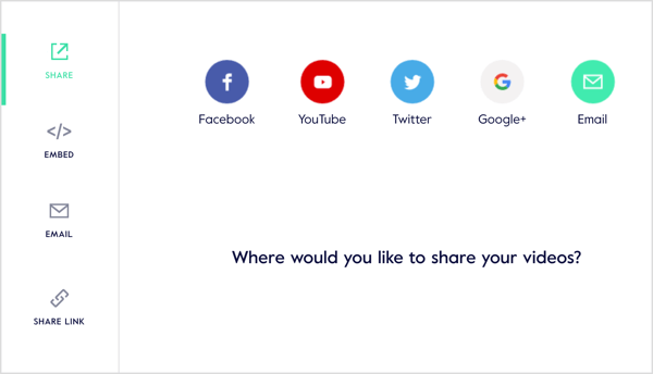 Μοιραστείτε το βίντεό σας στα μέσα κοινωνικής δικτύωσης, δημιουργήστε έναν κοινόχρηστο σύνδεσμο, στείλτε το μέσω email ή ενσωματώστε τον στον ιστότοπό σας.