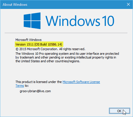 Ενημερωμένη έκδοση των Windows 10