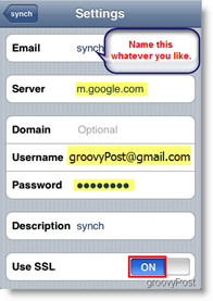 Apple iPhone και iPod Touch ActiveSync Ρύθμιση για το Google Sync