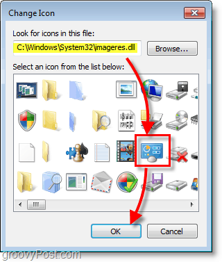 Windows 7 screenshot -how να βρείτε τα προεπιλεγμένα εικονίδια των Windows 7