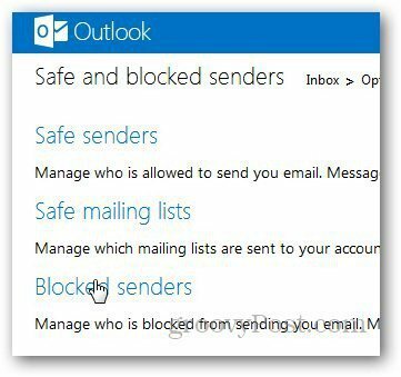 Λίστα αποκλεισμένων από το Outlook 3