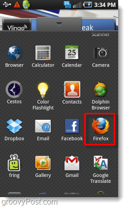 Firefox από το συρτάρι εφαρμογών