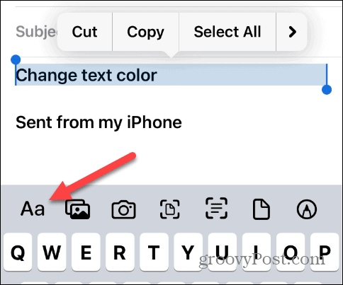 Αλλαγή χρώματος κειμένου στο iPhone