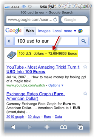 google.com μετατροπέας νομίσματος αναζήτησης στο iphone κινητό