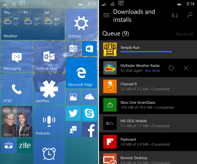 Windows 10 Mobile Build 10149 Οπτική περιήγηση νέων λειτουργιών