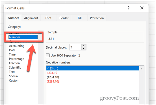 κατηγορία αριθμών excel