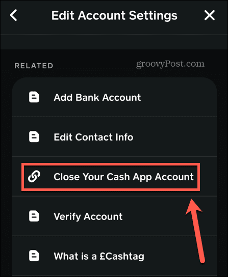 app cash κλείσιμο λογαριασμού