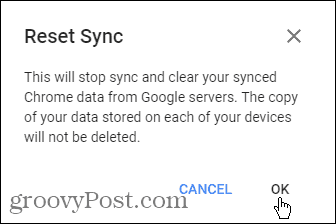 Επαναφορά του πλαισίου διαλόγου Sync στο Chrome για Windows