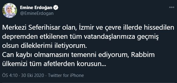 emine erdoğan σεισμική ανταλλαγή