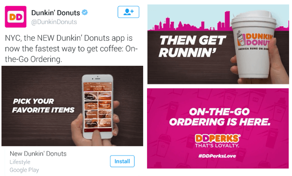 dunkin donuts Twitter διαφήμιση βίντεο