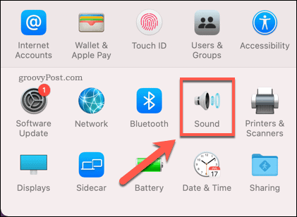 Άνοιγμα του μενού Επιλογές ήχου σε Mac