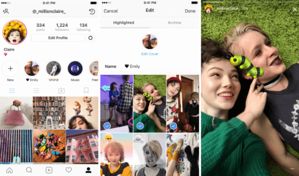 Τα Στιγμιότυπα ιστοριών Instagram επιτρέπει στους χρήστες να επιλέγουν και να ομαδοποιούν ιστορίες του παρελθόντος σε συλλογές με όνομα.