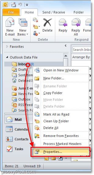 προσαρμόστε τις δυνατότητες αυτόματης αρχειοθέτησης για μεμονωμένους φακέλους του Outlook 2010