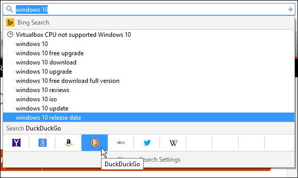 Πλαίσιο αναζήτησης του Firefox