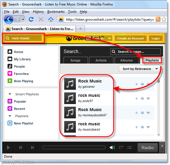 αναζητήστε ένα μουσικό είδος στο Grooveshark