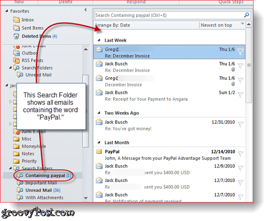 Πώς να δημιουργήσετε και να χρησιμοποιήσετε φακέλους αναζήτησης στο Outlook 2010