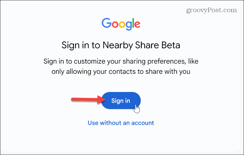 Google Nearby Share στα Windows 11
