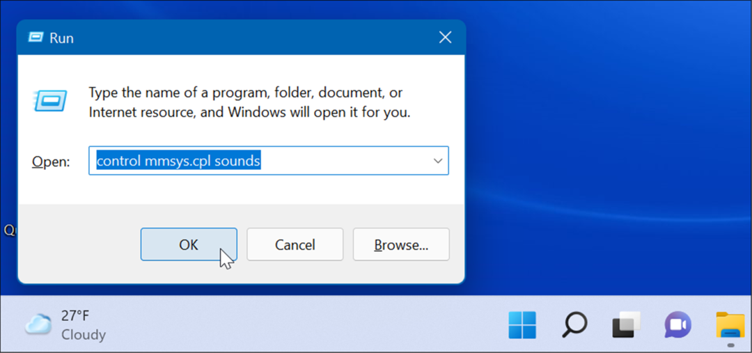 ανοιχτοί ήχοι συστήματος Εκτελέστε τα Windows 11