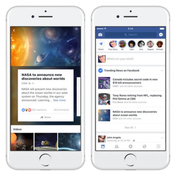 Το Facebook επανασχεδιάζει τη σελίδα Αποτελέσματα τάσεων στο iPhone και δοκιμάζει έναν νέο τρόπο για να διευκολύνει τους χρήστες να βρουν μια λίστα με τα δημοφιλή θέματα στη ροή ειδήσεων.