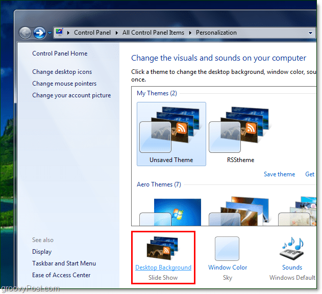 Πώς να περιστρέψετε την εικόνα φόντου των Windows 7 χρησιμοποιώντας μια ροή RSS
