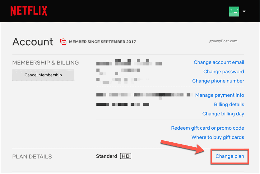 Αλλαγή προγράμματος συνδρομής Netflix