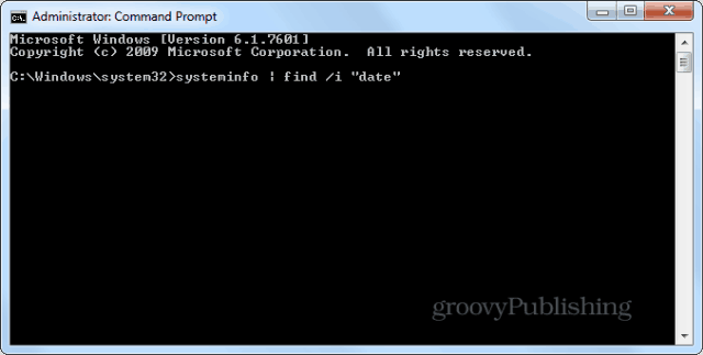 Ημερομηνία εγκατάστασης των Windows cmd prompt systeminfo