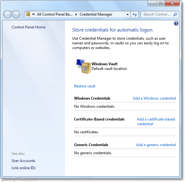μια συνολική ματιά στα Windows 7 κατόχους διαχειριστών διαπιστευτηρίων