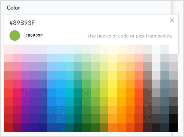 ManyChat επιλέξτε χρώμα