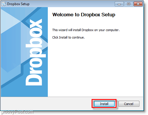 Dropbox screenshot - ξεκινήστε την εγκατάσταση / εγκατάσταση του dropbox