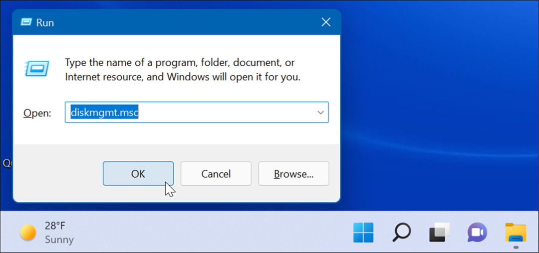 εκτελέστε τη διαχείριση ανοιχτού δίσκου στα Windows 11