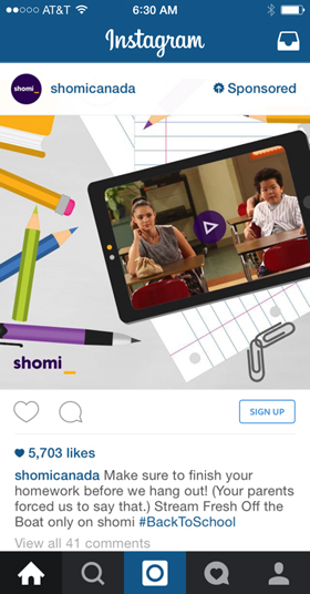 διαφήμιση instagram shomicanada