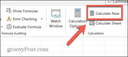 κουμπί excel υπολογισμός τώρα