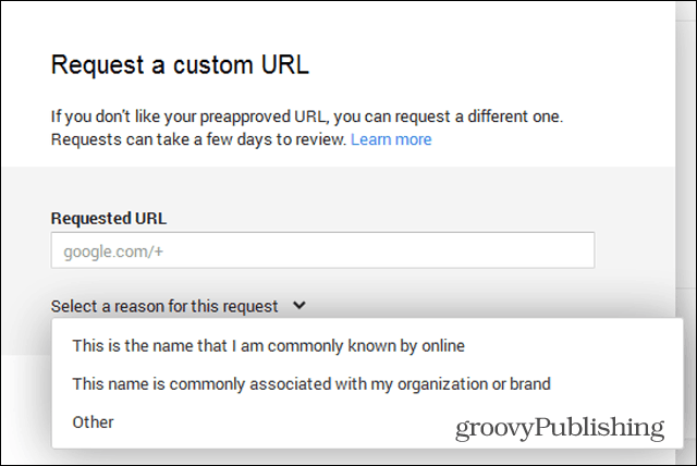 Το google custom url ζητά διαφορετικούς λόγους