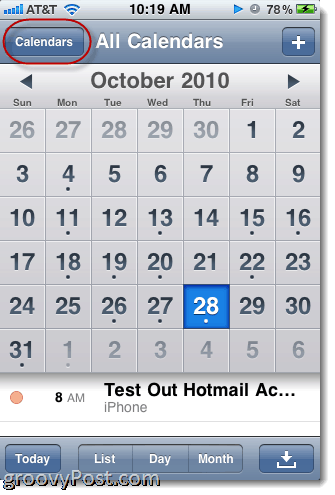 Το ημερολόγιο iPhone της Hotmail