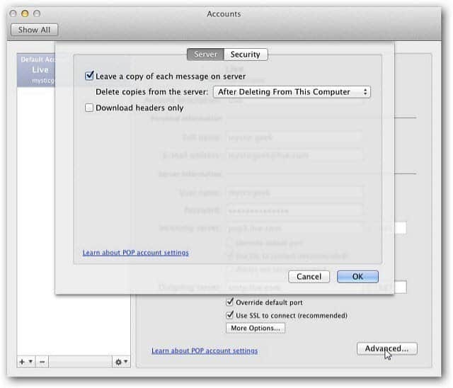 Outlook Mac 2011: Πώς να διαγράψετε έναν λογαριασμό ηλεκτρονικού ταχυδρομείου