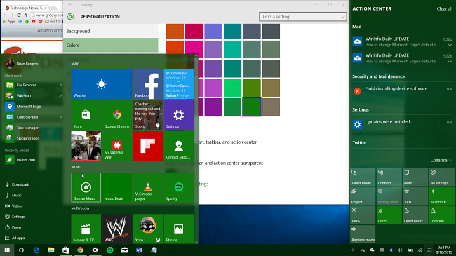 windows 10 επιφάνεια εργασίας πράσινο