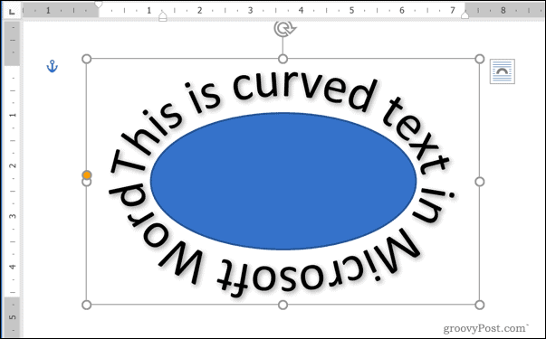 Ένα παράδειγμα καμπύλου κειμένου γύρω από ένα σχήμα στο Word