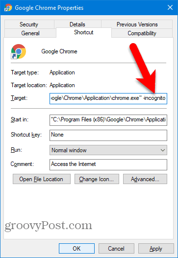 Προσθήκη συντόμευσης στο Chrome Desktop